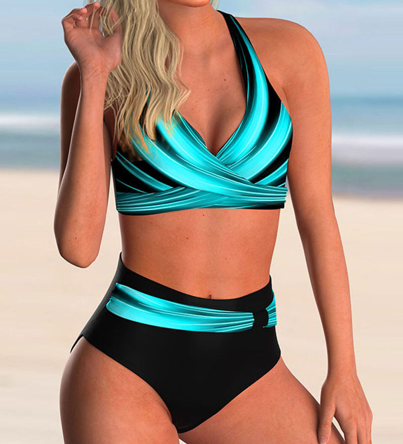 Siena | Bikinisæt med krydshals og print