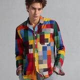 Sønder | Vintage Skjorte med Regnbuemønste