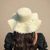 Elegant Strandhat Med Perledetaljer | Beskyt & Fremhæv Din Stil