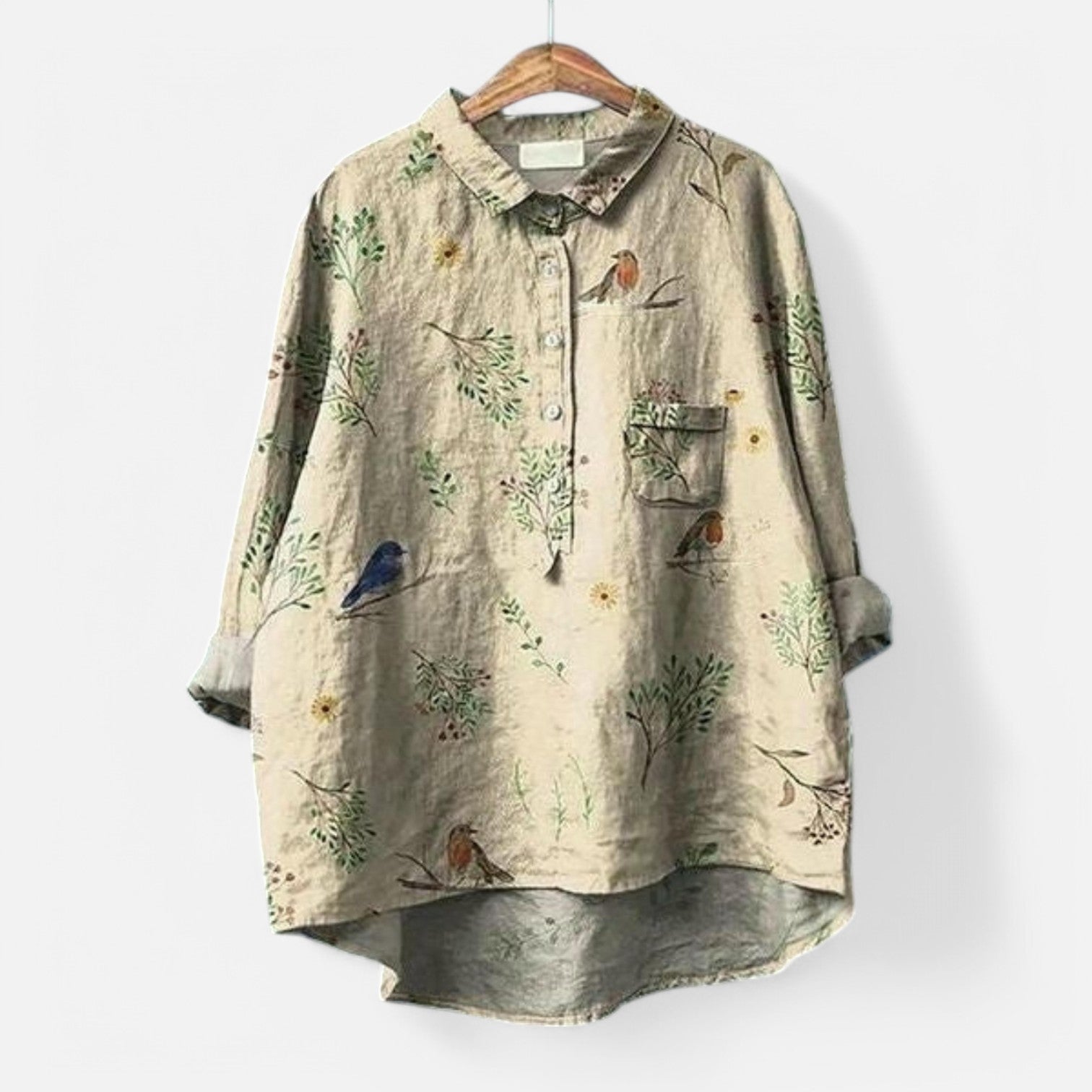 Kiara™ | Stilfuld Løs Pasform Blomstret Bluse