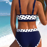 Lisbet | Patchwork bikini med høj talje og prikker