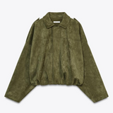 Mette™ | Suede Bomberjakke