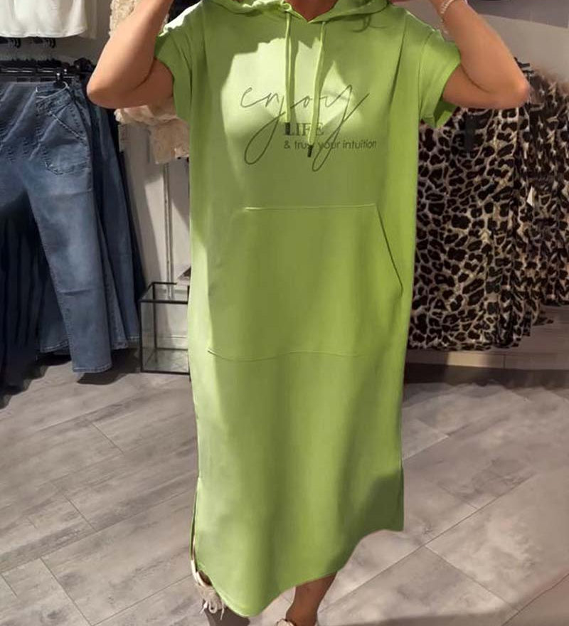 Ebba™ | Løs kjole med hætte og feminin pasform