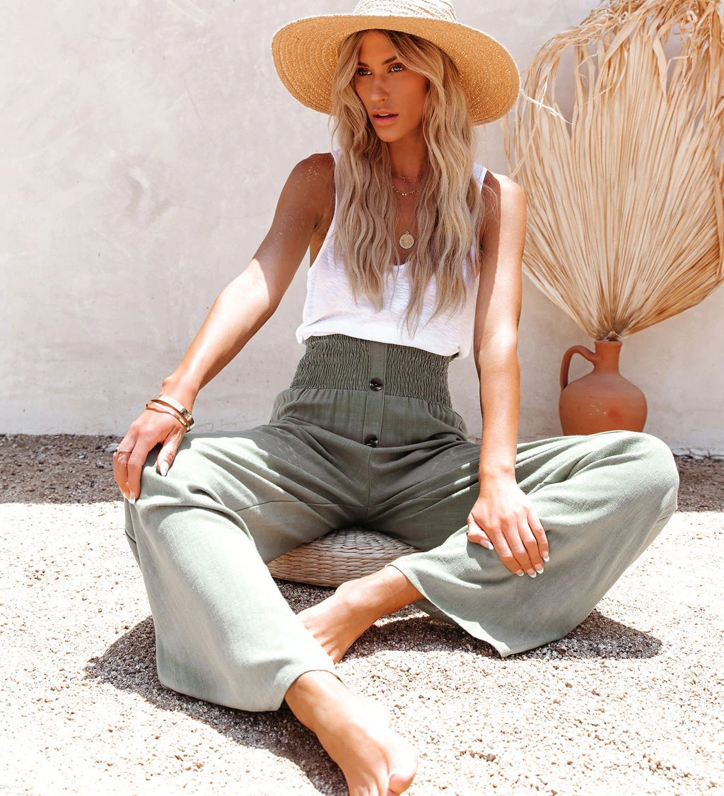 INES | Linnedbukser med høj talje