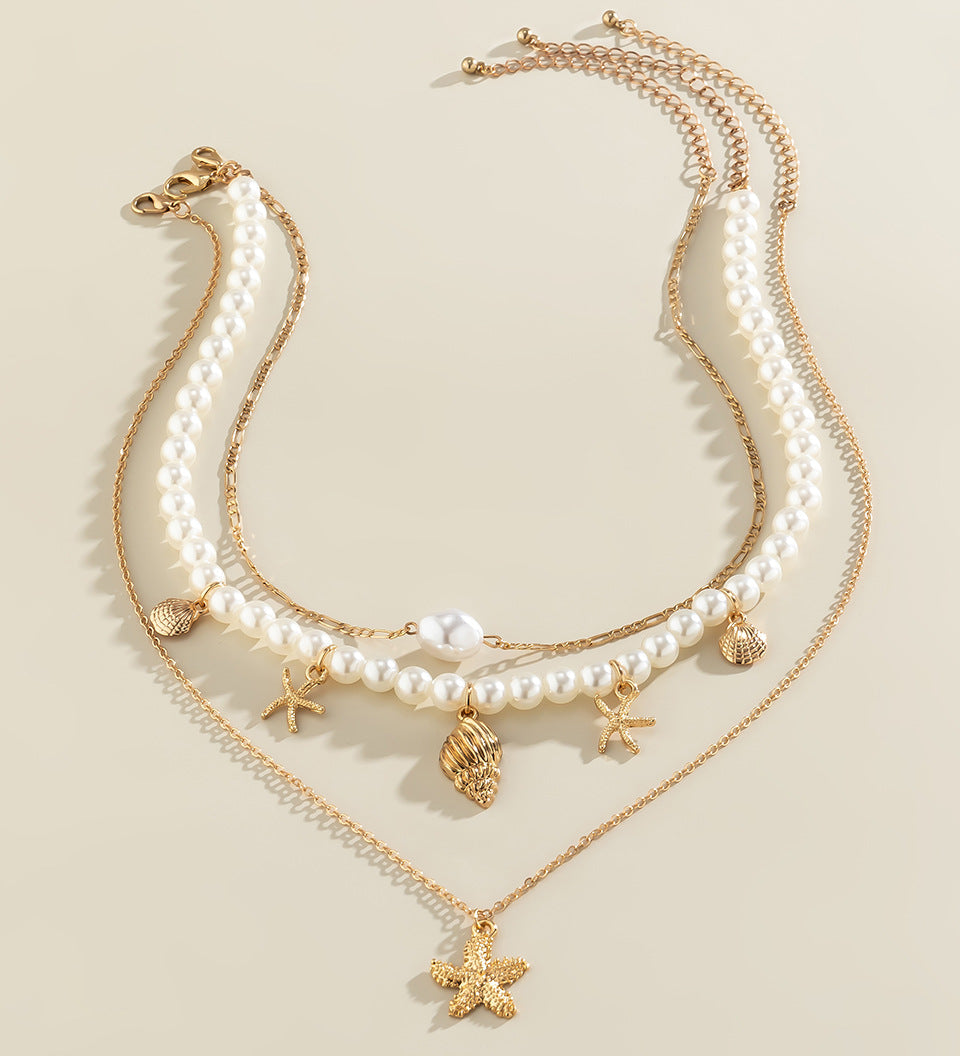 HAVDRØM SÆT | 3-i-1 Halskæder med Perler & Stranddetaljer