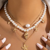 HAVDRØM SÆT | 3-i-1 Halskæder med Perler & Stranddetaljer