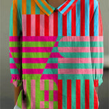 Helle - Vintage Farverig Bluse