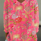 Lone - Vintage Farverig Bluse