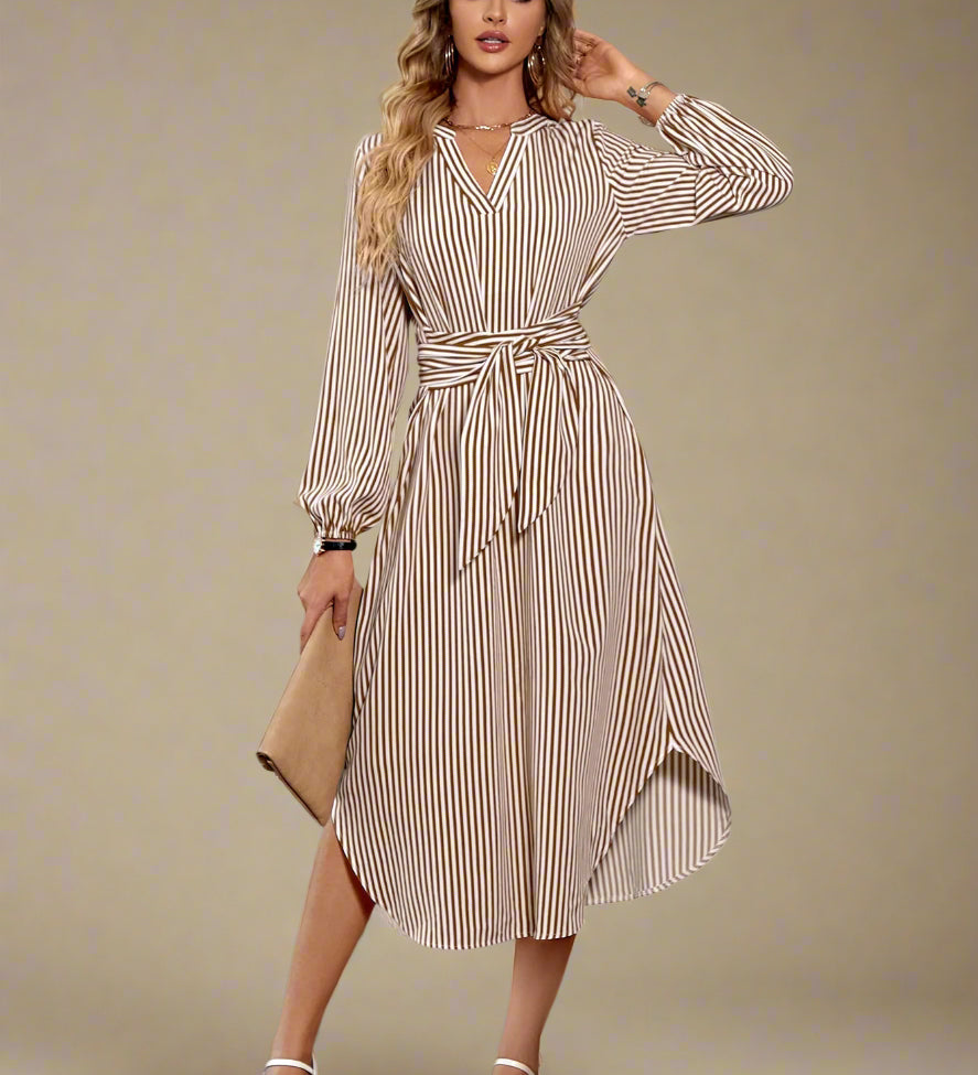 Liv kjole | Stribet elegance og afslappet pasform