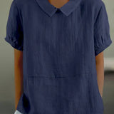 Amalie™ | Casual Bluse med Krave og Pufærmer