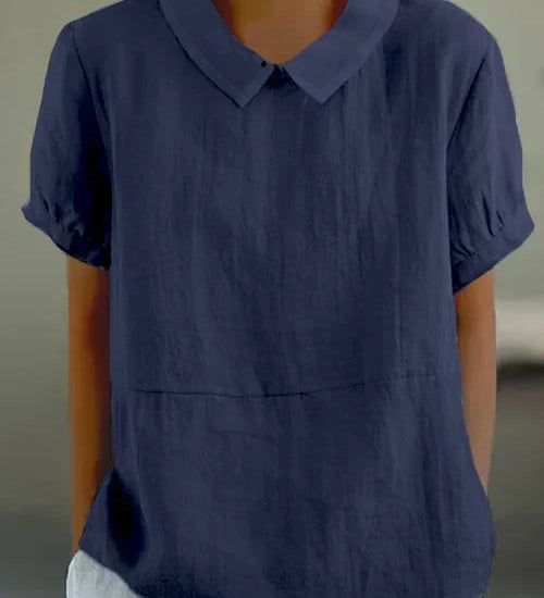 Amalie™ | Casual Bluse med Krave og Pufærmer