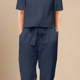 Sæt Siv | Ensfarvede & Komfortable Bukser + Matchende Top