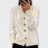 Marij™ | Elegant strikcardigan med hjerteknapper