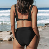 Hilary | Badedragt med høj talje i ensfarvet design