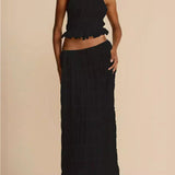 Sæt Jeanette | Haltertop + Nederdel – Let & Åndbar