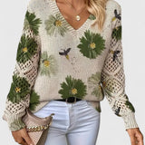 Alma | Elegant Trøje Med Blomsterdesign