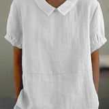 Amalie™ | Casual Bluse med Krave og Pufærmer