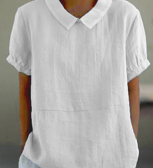 Amalie™ | Casual Bluse med Krave og Pufærmer