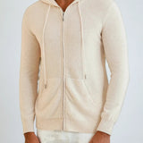 Cashmere Strik Zip Vest - Crème Beige