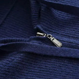 Cashmere Strik Zip Vest - Intens Blå