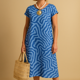 Nelia™ | Sommerkjole med rund hals og smukt print