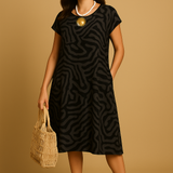 Nelia™ | Sommerkjole med rund hals og smukt print