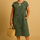 Nelia™ | Sommerkjole med rund hals og smukt print