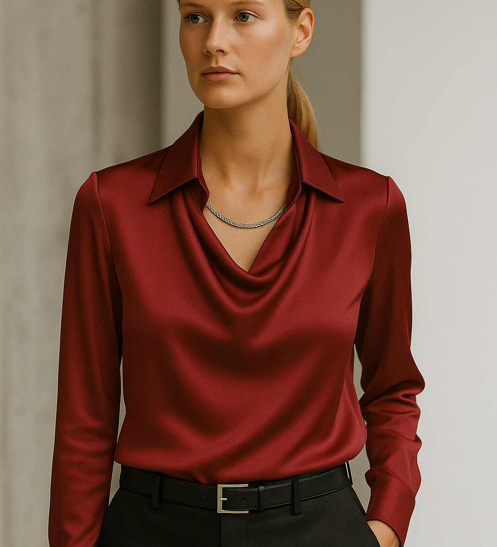 Ida Satinbluse | Tidløs Silhuet med Moderne Glans