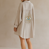 Ayline | Blå Øje Skjorte i Bomuldsgaze