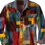 Sønder | Vintage Skjorte med Regnbuemønste