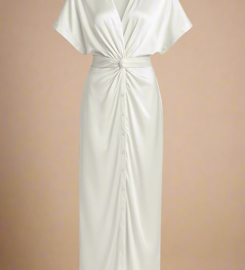 VILMA KJOLE | Lang kjole med knudedetalje