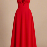 LEA KJOLE | Lang kjole med corsage-top og tynde stropper