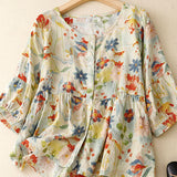 Rune | Stilfuld Blomstret Skjorte med Knapper