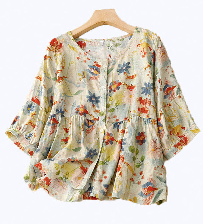 Rune | Stilfuld Blomstret Skjorte med Knapper