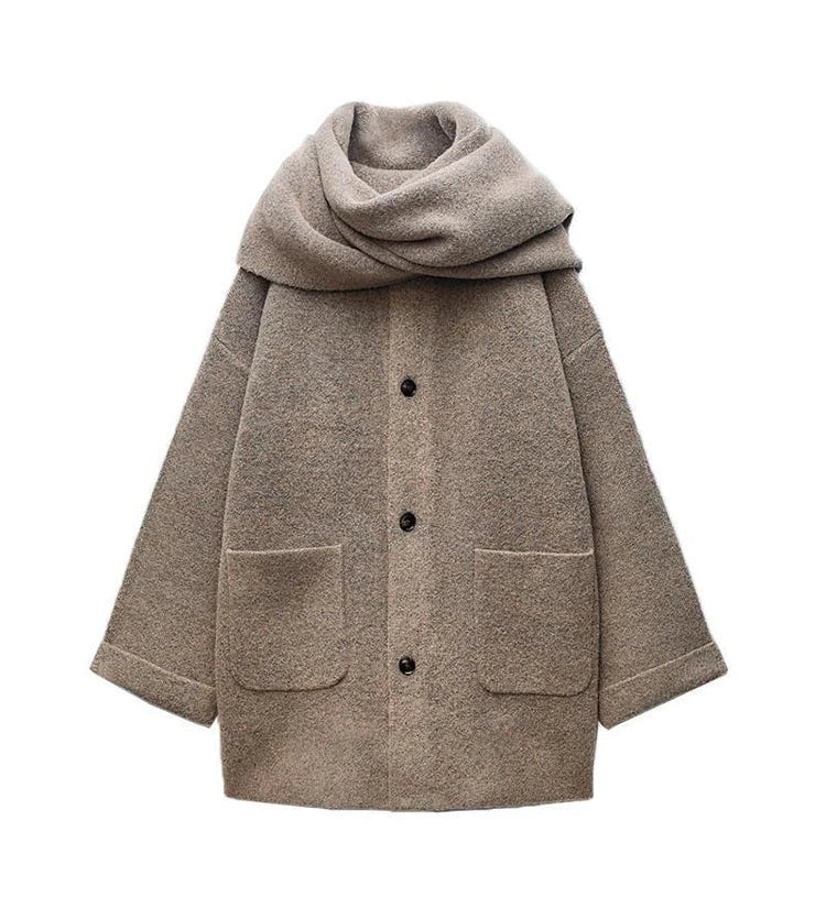 Abigail | Strikket Cardigan med Tørklæde