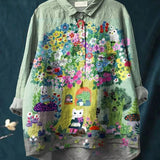 Sofia  | Legesyg bluse med skovdyrprint