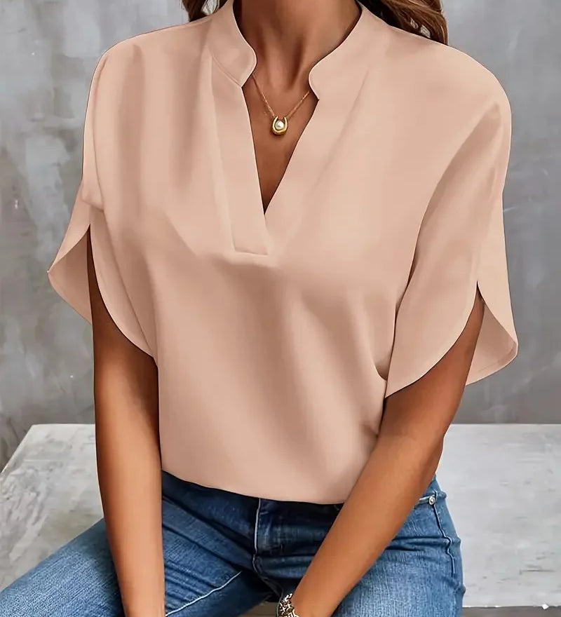 Annemie | Stilfuld V-Hals Flydende Bluse