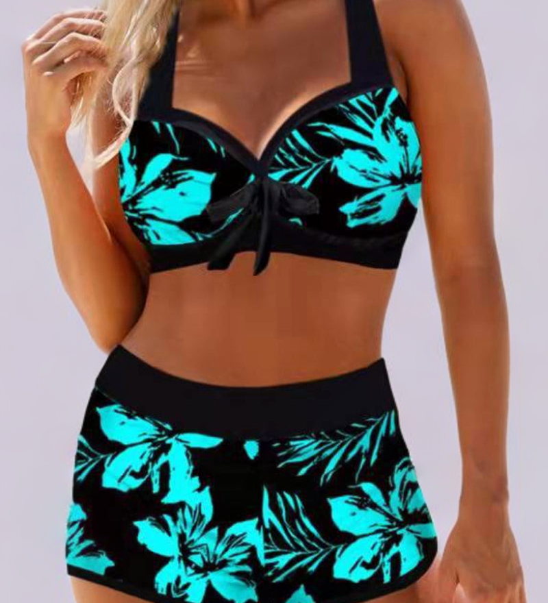 Liora | Badedragt med høj talje og blomsterprint