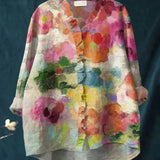 Loose Print Crew Neck Casual Plus Size Women's T-shirt