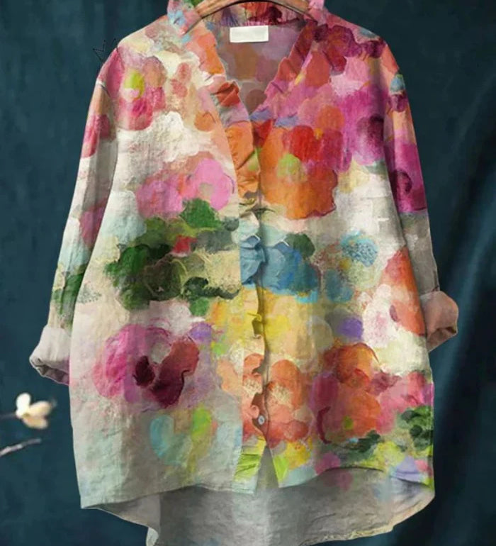 Loose Print Crew Neck Casual Plus Size Women's T-shirt