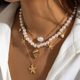 HAVDRØM SÆT | 3-i-1 Halskæder med Perler & Stranddetaljer