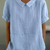 Amalie™ | Casual Bluse med Krave og Pufærmer