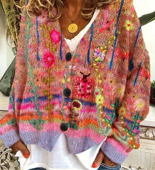 Petal™ – Blomstret cardigan med broderi