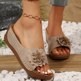 Indy™ | Stilfulde Blomstrede Slip-On Kilesandaler