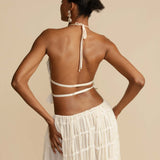 Sæt Jeanette | Haltertop + Nederdel – Let & Åndbar