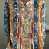 Gwyneth - Vintage Farverig Bluse