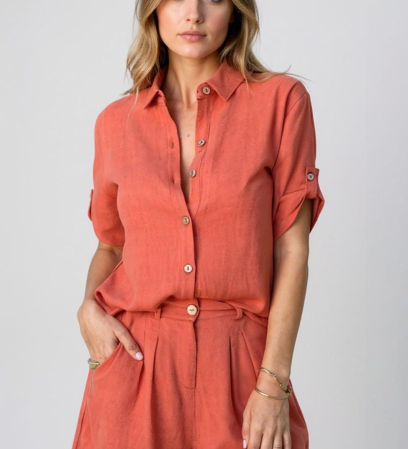 Sæt Linnea | Luftige Linnedbukser + Matchende Skjorte