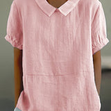 Amalie™ | Casual Bluse med Krave og Pufærmer