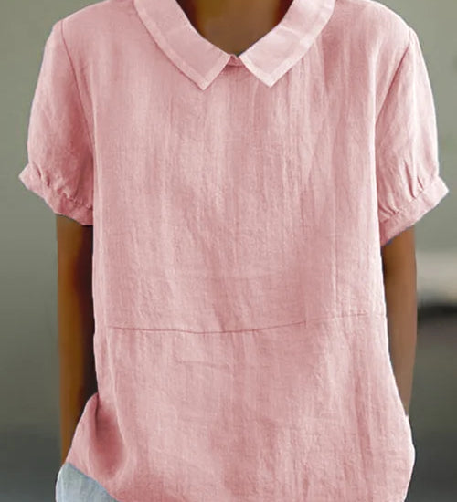 Amalie™ | Casual Bluse med Krave og Pufærmer