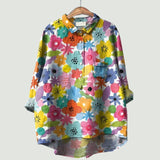 Blomstret damebluse | Glad, let og behagelig